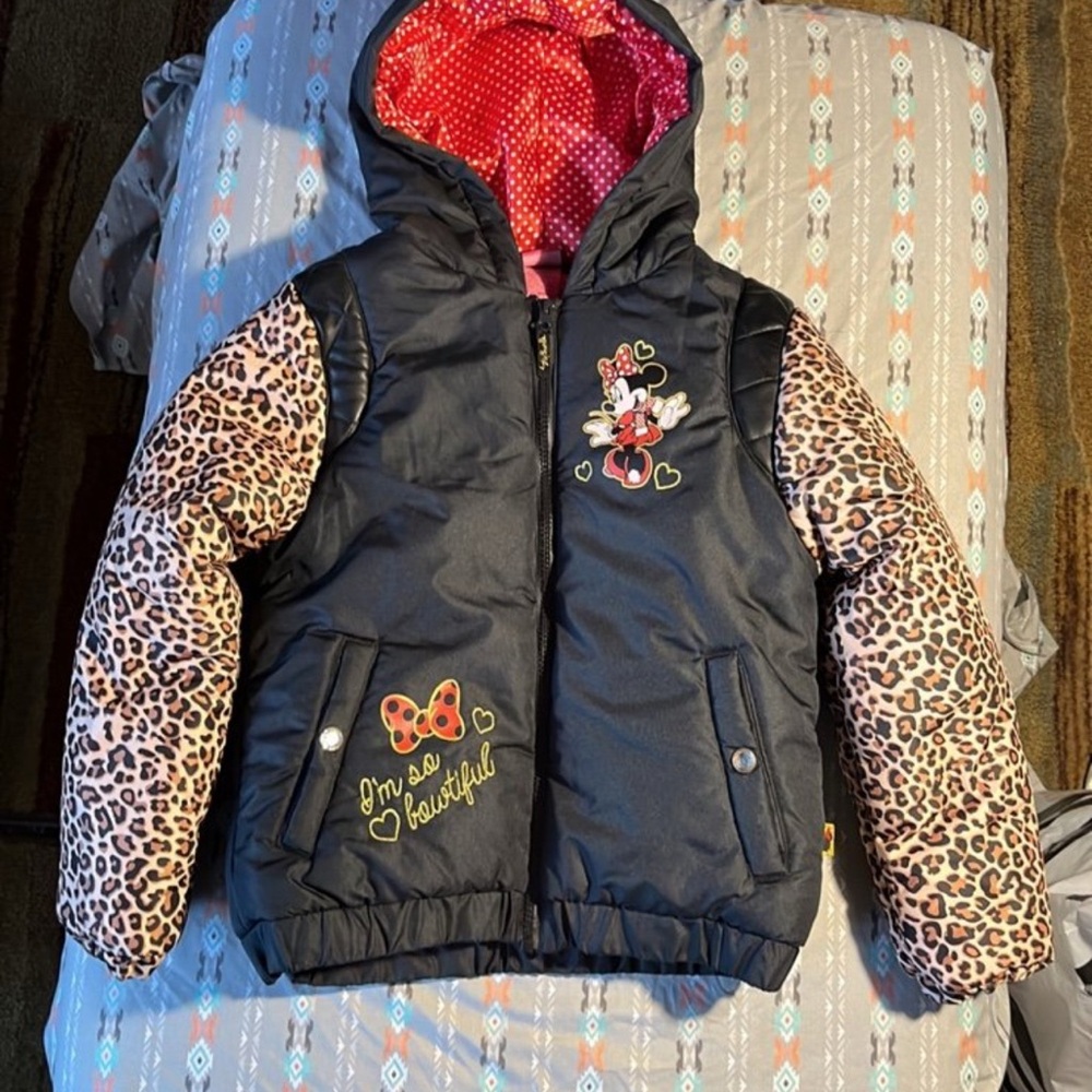 Disney Minnie Mouse Leopard Sleeve Jacket